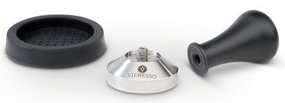 Tamper Set für den Barista - Espresso Stempel zum Andrücken aus Edelstahl und Druckguss-Griff inkl. Matte - 51 mm