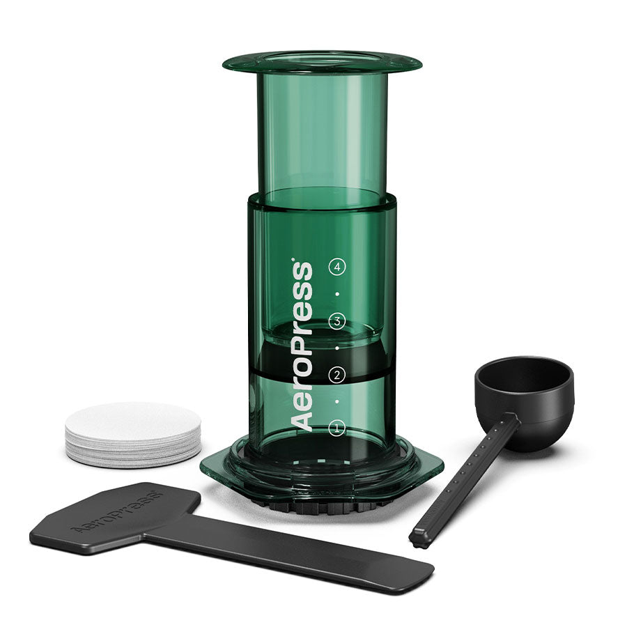 AeroPress Clear Kaffeebereiter Clear Green Lieferumfang