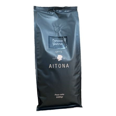 Aitona ESPRESSO GOURMET Beans 1000g schwarzer Beutel auf weißem Hintergrund