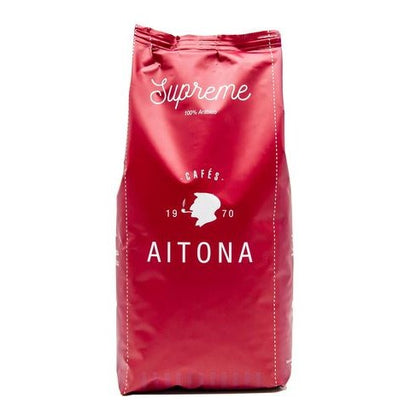 Aitona SUPREME NATURAL Beans 1000g roter Beutel auf weißem Hintergund