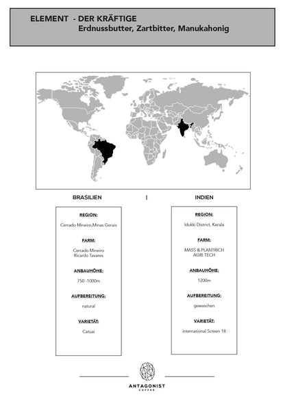 Espresso Blend Element: Der Kräftige - Erdnuss - Zartbitter - Dunkler Honig