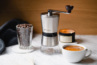 Handkaffeemühle mit Keramik-Mahlwerk und 8-Mahl-Stufen