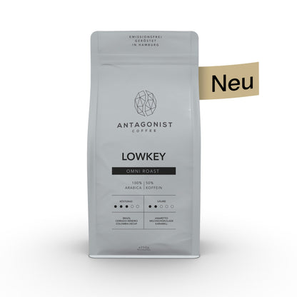 Omni Roast Lowkey - Ausgeglichener Espresso Decaf, Milchschokolade – Karamell