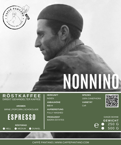 Caffè Pantano Nonnino Espresso – 100 % Canephora aus Indien