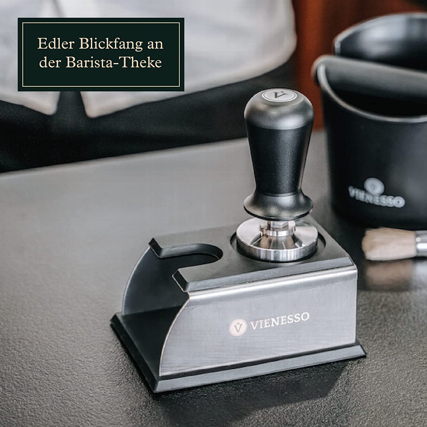 Tamper Set druckregulierend mit Anpressdruck von ca. 14kg durch integrierte Feder - 51 + 58 mm