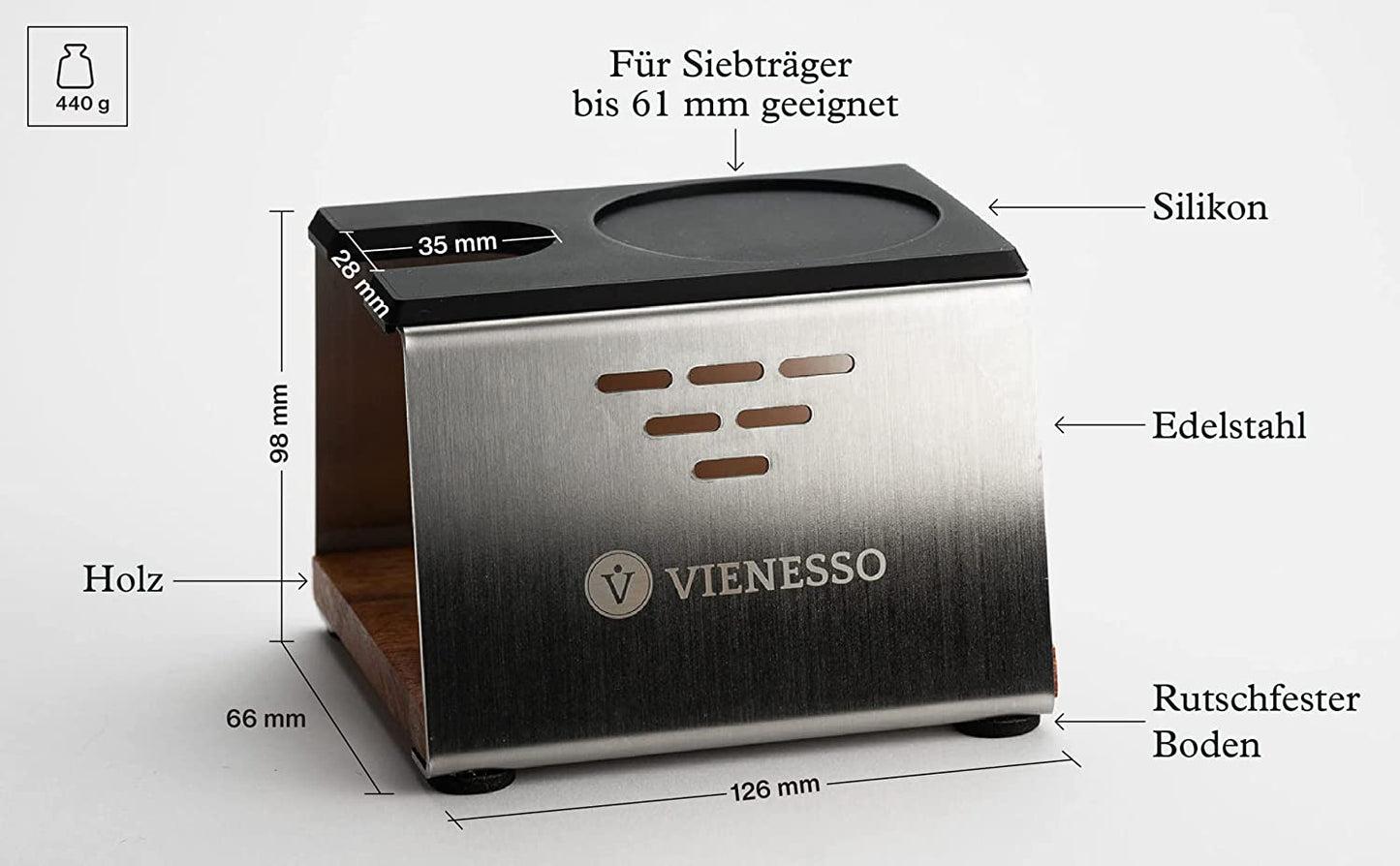 Tamper Andrückstation für Siebträger bis 58 mm - Tamperstation