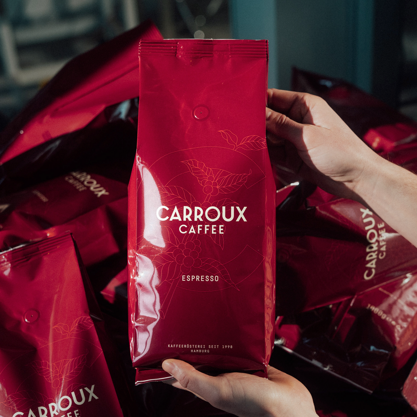 CARROUX Espresso Bohnen 1 kg – Arabica Robusta Blend (Medium Dark Roast)