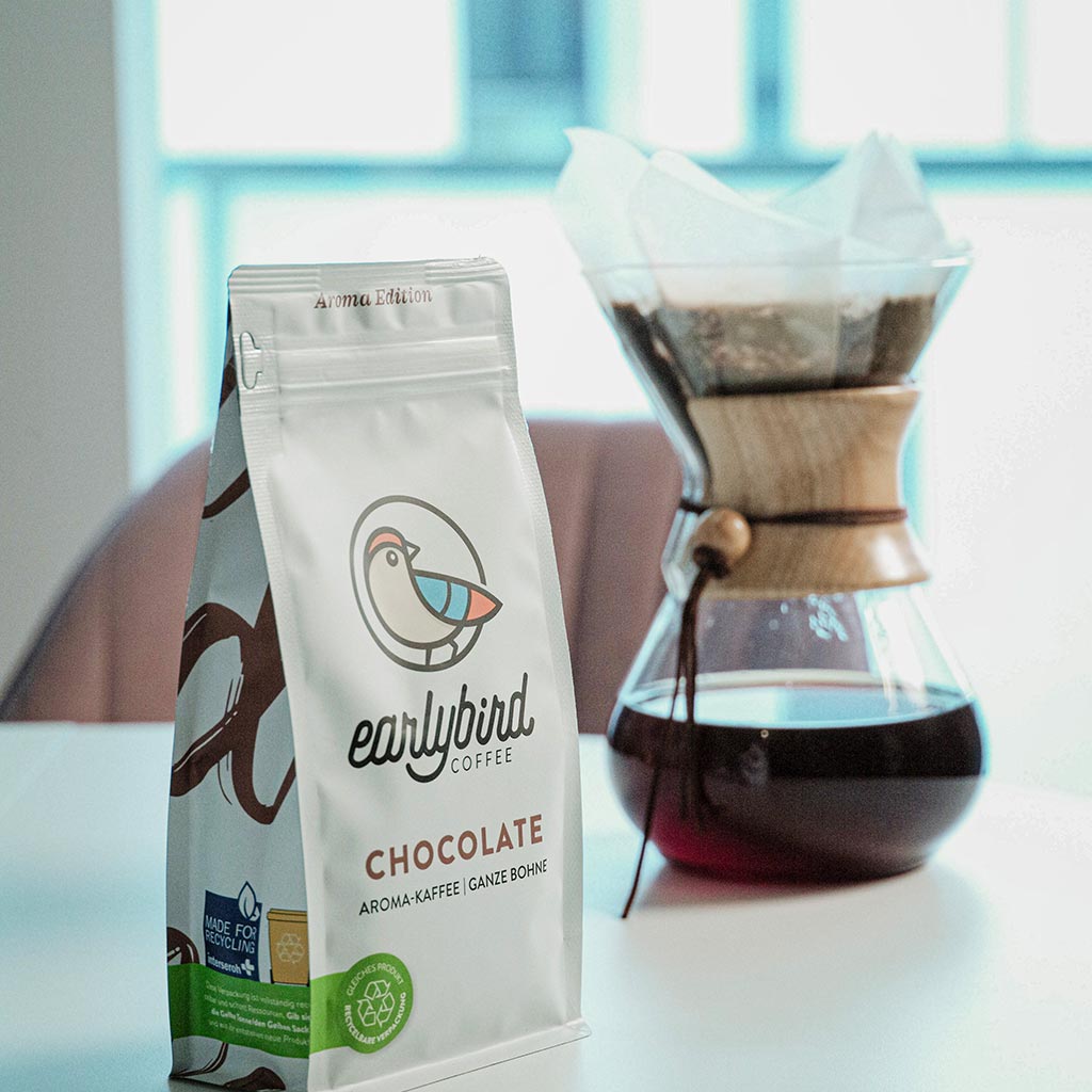 Kaffee mit Schokoladenaroma (ganze Bohnen) - 250g