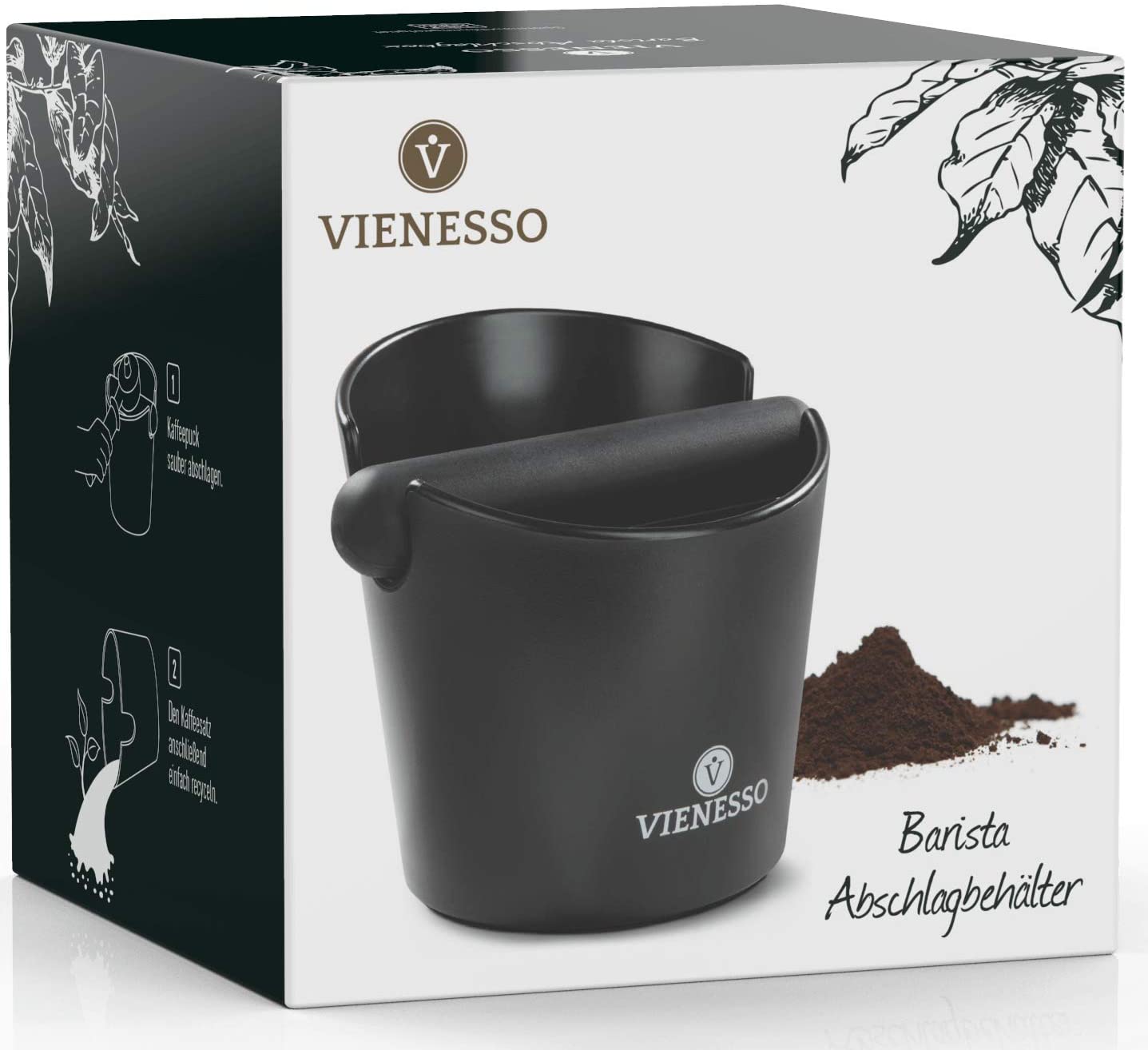 Abschlagbox zum Kaffeesatz abschlagen - Abschlagbehälter mit abnehmbarer Aklopfstange