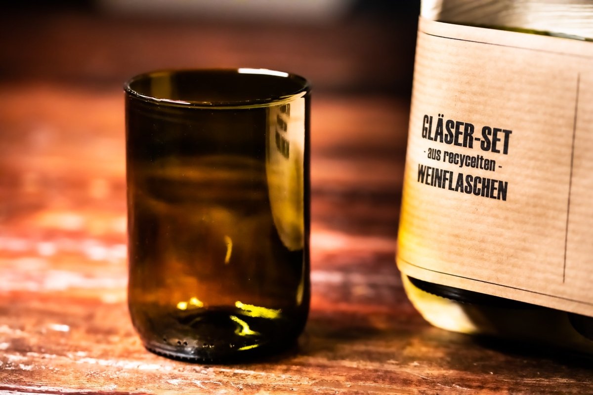 Trinkgläser aus recycelten Weinflaschen – Nachhaltig, robust und spülmaschinenfest